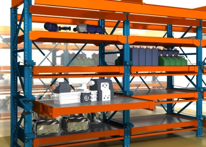 Стеллаж с выкатными платформами поддонами