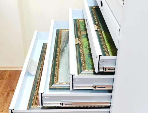 стеллажи с ящиками для картин